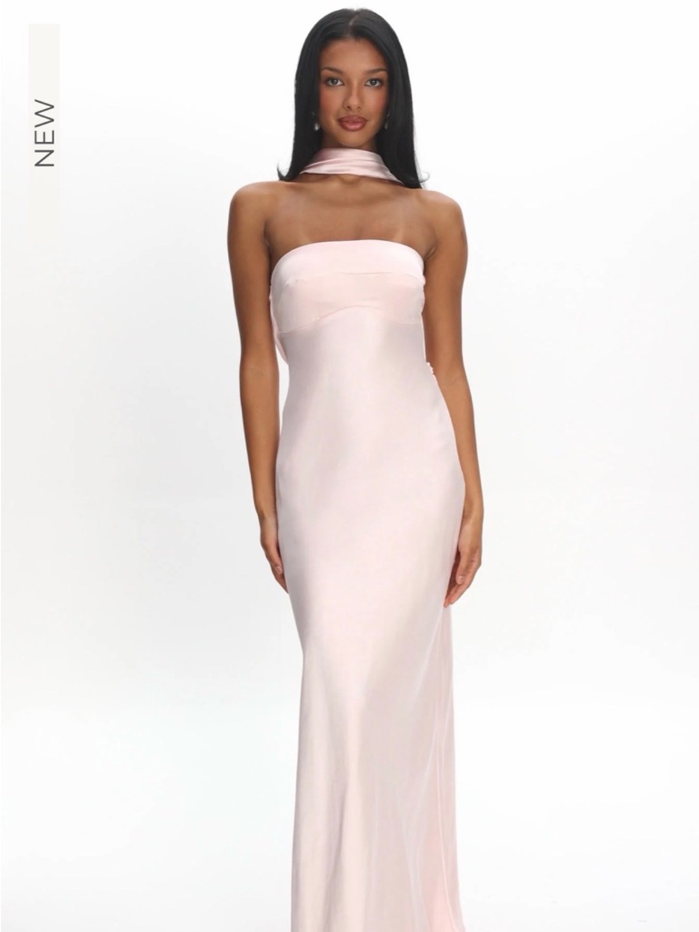 Damsel Reverse Halter Maxi Dress | Blush